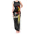 Papua New Guinea Remembrance Day Tank Maxi Dress Bird of Paradise Plumeria Flower and Polynesian Pattern