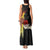 Papua New Guinea Remembrance Day Tank Maxi Dress Bird of Paradise Plumeria Flower and Polynesian Pattern