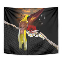 Papua New Guinea Remembrance Day Tapestry Bird of Paradise Plumeria Flower and Polynesian Pattern LT03 - Polynesian Pride