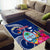 Personalised Guam Liberation Area Rug Latte Stone and Guahan Seal Jungle Flower