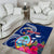 Personalised Guam Liberation Area Rug Latte Stone and Guahan Seal Jungle Flower