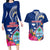 Guam Liberation Couples Matching Long Sleeve Bodycon Dress and Hawaiian Shirt Latte Stone and Guahan Seal Jungle Flower