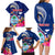 Guam Liberation Family Matching Long Sleeve Bodycon Dress and Hawaiian Shirt Latte Stone and Guahan Seal Jungle Flower