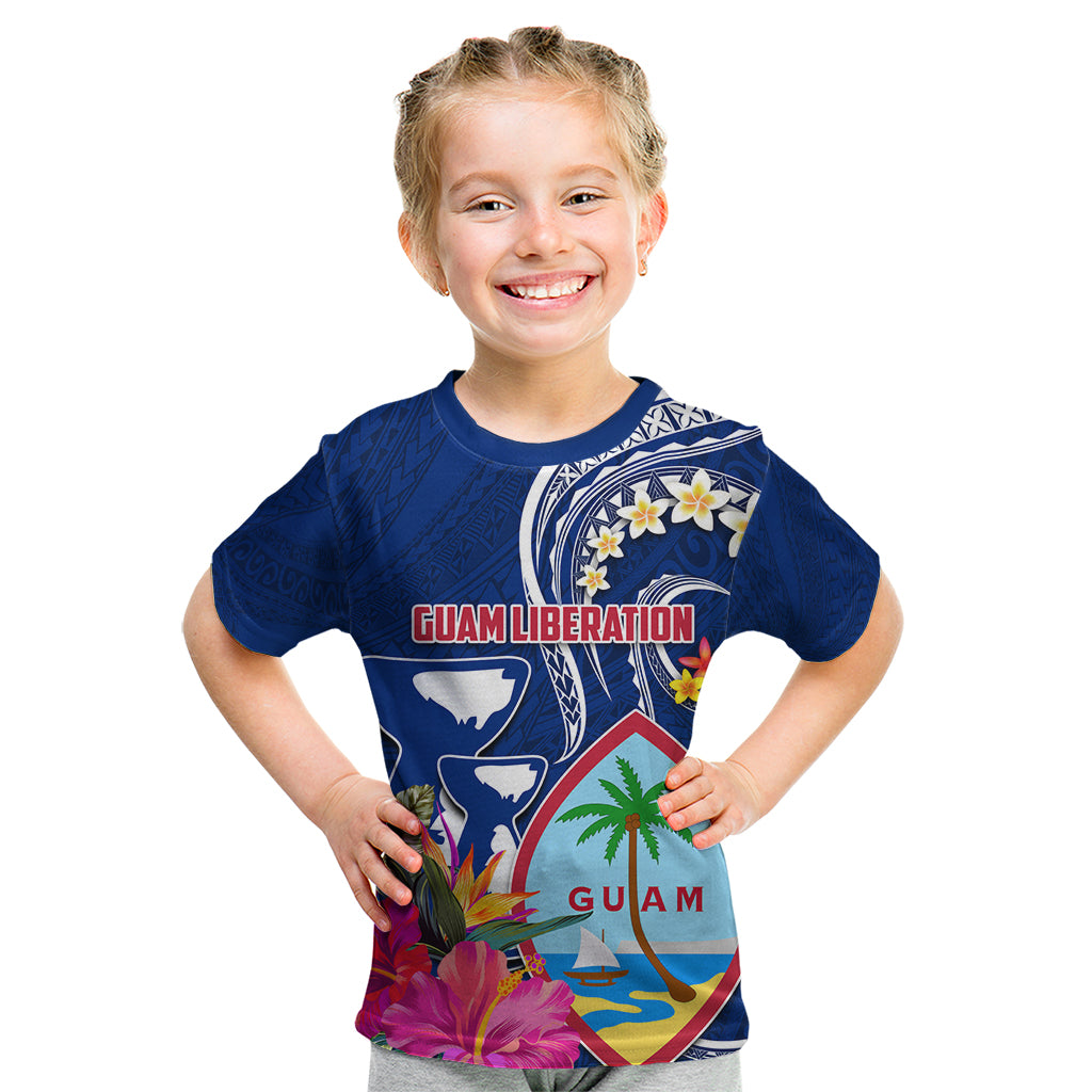 Guam Liberation Kid T Shirt Latte Stone and Guahan Seal Jungle Flower