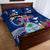 Personalised Guam Liberation Quilt Bed Set Latte Stone and Guahan Seal Jungle Flower