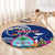 Personalised Guam Liberation Round Carpet Latte Stone and Guahan Seal Jungle Flower