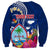 Guam Liberation Sweatshirt Latte Stone and Guahan Seal Jungle Flower