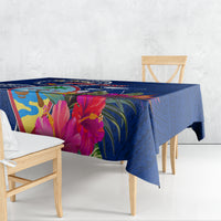 Personalised Guam Liberation Tablecloth Latte Stone and Guahan Seal Jungle Flower