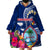 Guam Liberation Wearable Blanket Hoodie Latte Stone and Guahan Seal Jungle Flower