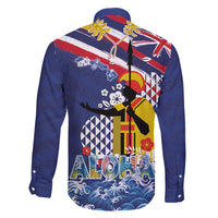 Hawaii King Kamehameha Day Family Matching Short Sleeve Bodycon Dress and Hawaiian Shirt Lei Sea Waves Polynesian Tapa Pattern