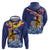 Hawaii King Kamehameha Day Zip Hoodie Lei Sea Waves Polynesian Tapa Pattern