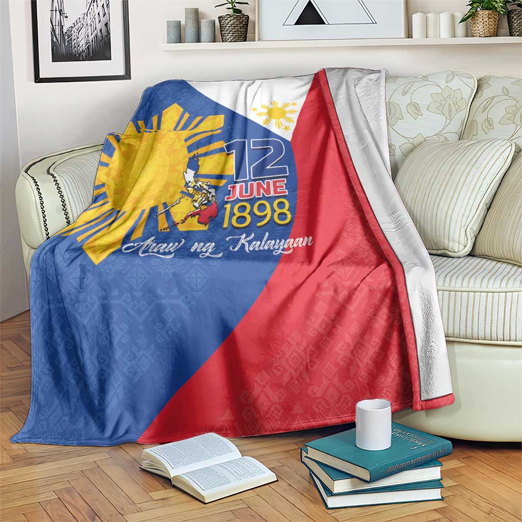 Philippines Independence Day Blanket Araw ng Kalayaan Polynesian Sun and YAKAN Pattern