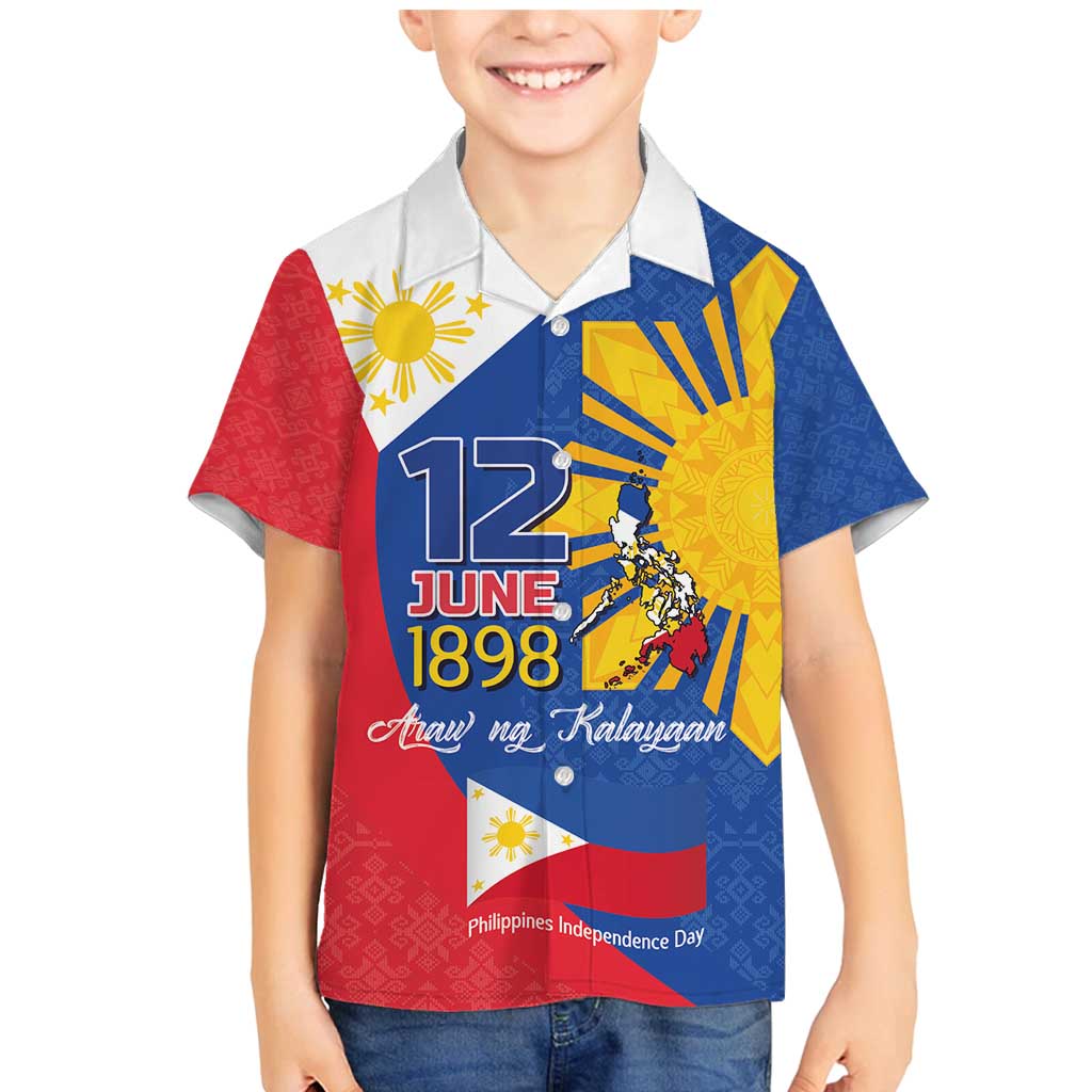 Philippines Independence Day Family Matching Mermaid Dress and Hawaiian Shirt Araw ng Kalayaan Polynesian Sun and YAKAN Pattern