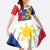 Philippines Independence Day Family Matching Off The Shoulder Long Sleeve Dress and Hawaiian Shirt Araw ng Kalayaan Polynesian Sun and YAKAN Pattern