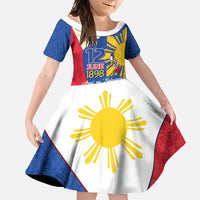 Philippines Independence Day Family Matching Off Shoulder Maxi Dress and Hawaiian Shirt Araw ng Kalayaan Polynesian Sun and YAKAN Pattern