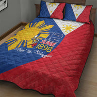 Philippines Independence Day Quilt Bed Set Araw ng Kalayaan Polynesian Sun and YAKAN Pattern