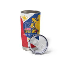 Philippines Independence Day Tumbler Cup Araw ng Kalayaan Polynesian Sun and YAKAN Pattern