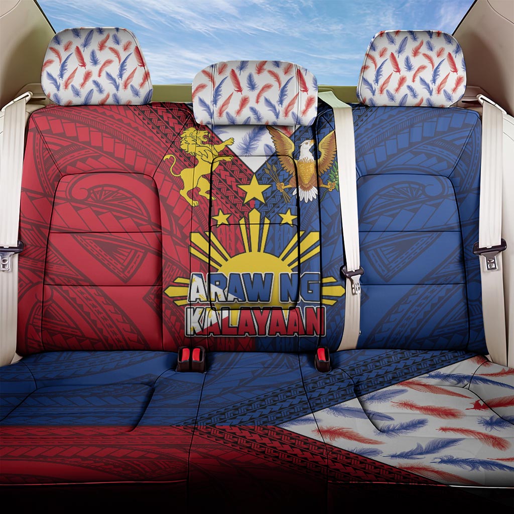 Philippines Independence Day 126th Anniversary Back Car Seat Cover Polynesian Pattern National Flag Style