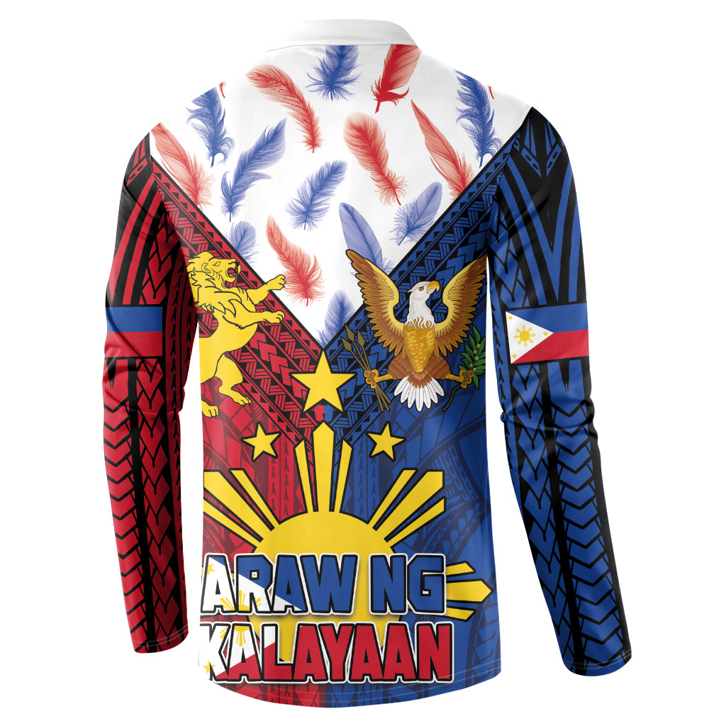 Philippines Independence Day 126th Anniversary Button Sweatshirt Polynesian Pattern National Flag Style