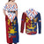 Philippines Independence Day 126th Anniversary Couples Matching Off Shoulder Maxi Dress and Long Sleeve Button Shirt Polynesian Pattern National Flag Style