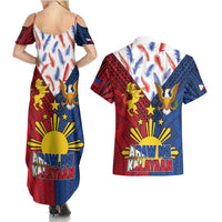 Philippines Independence Day 126th Anniversary Couples Matching Summer Maxi Dress and Hawaiian Shirt Polynesian Pattern National Flag Style