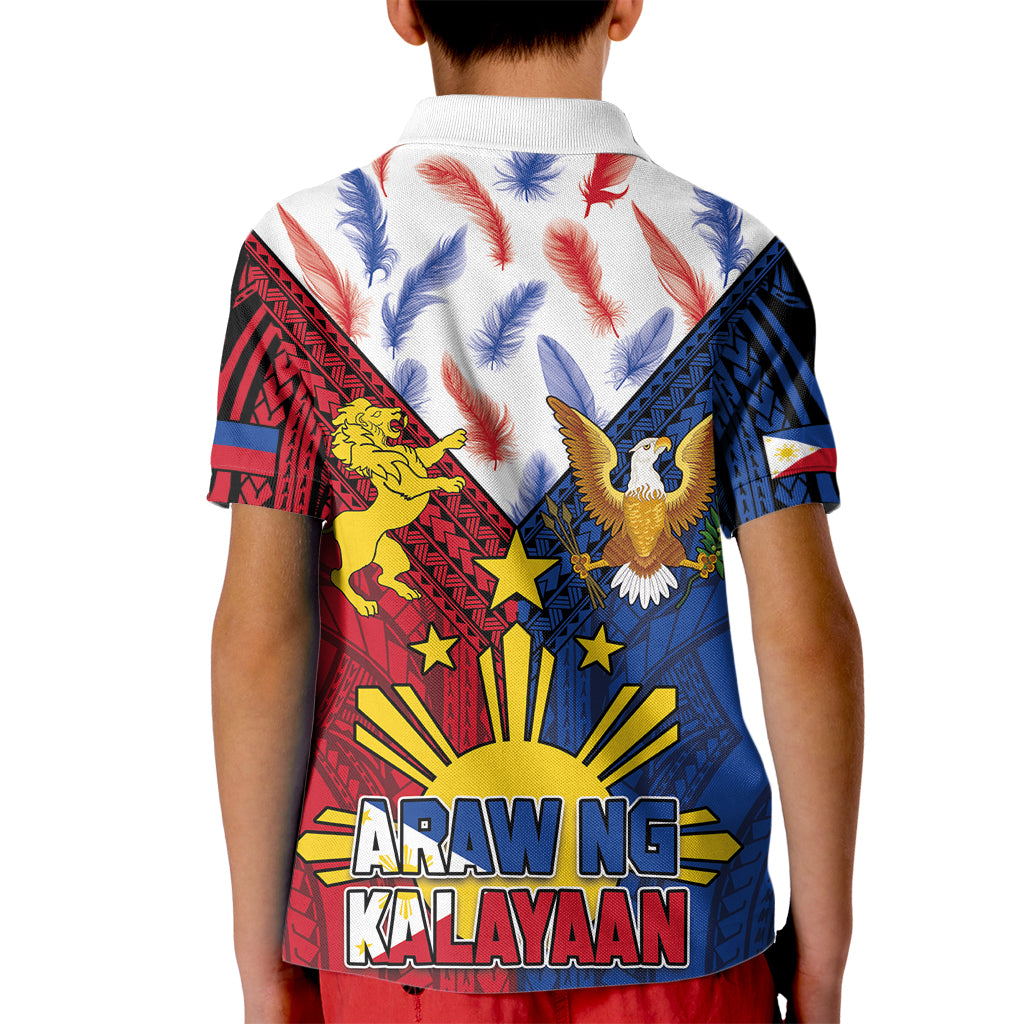 Philippines Independence Day 126th Anniversary Kid Polo Shirt Polynesian Pattern National Flag Style