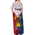 Philippines Independence Day 126th Anniversary Off Shoulder Maxi Dress Polynesian Pattern National Flag Style