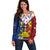 Philippines Independence Day 126th Anniversary Off Shoulder Sweater Polynesian Pattern National Flag Style