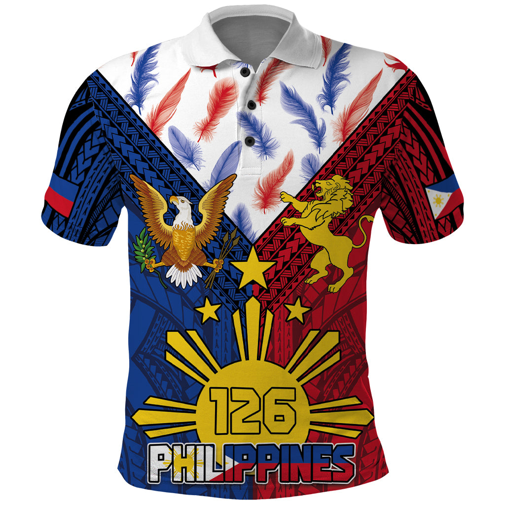 Philippines Independence Day 126th Anniversary Polo Shirt Polynesian Pattern National Flag Style