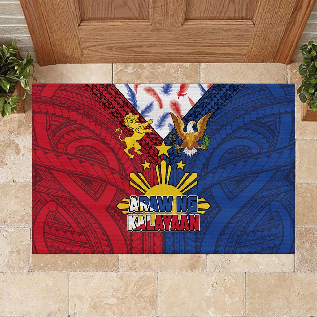 Philippines Independence Day 126th Anniversary Rubber Doormat Polynesian Pattern National Flag Style
