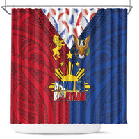 Philippines Independence Day 126th Anniversary Shower Curtain Polynesian Pattern National Flag Style