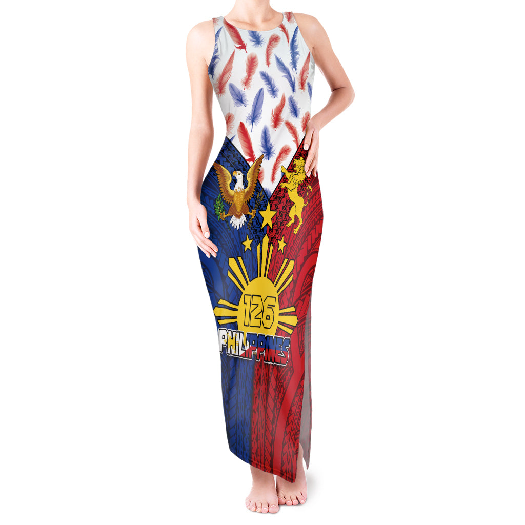 Philippines Independence Day 126th Anniversary Tank Maxi Dress Polynesian Pattern National Flag Style