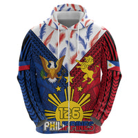 Philippines Independence Day 126th Anniversary Zip Hoodie Polynesian Pattern National Flag Style