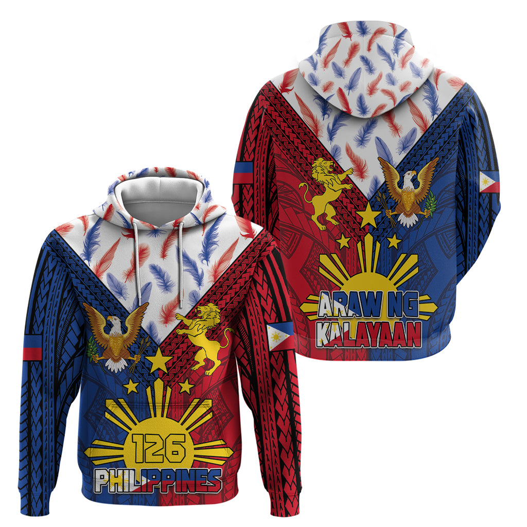 Philippines Independence Day 126th Anniversary Zip Hoodie Polynesian Pattern National Flag Style