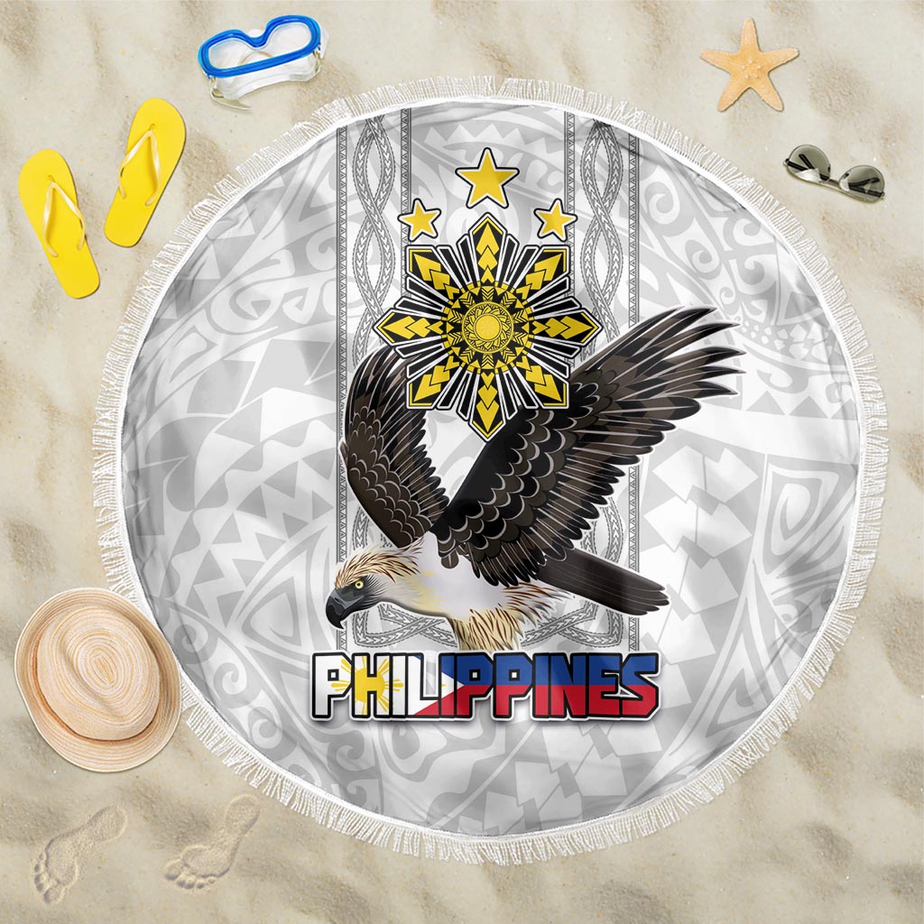 Philippines Eagle Week Beach Blanket Polynesian Pattern Barong Style