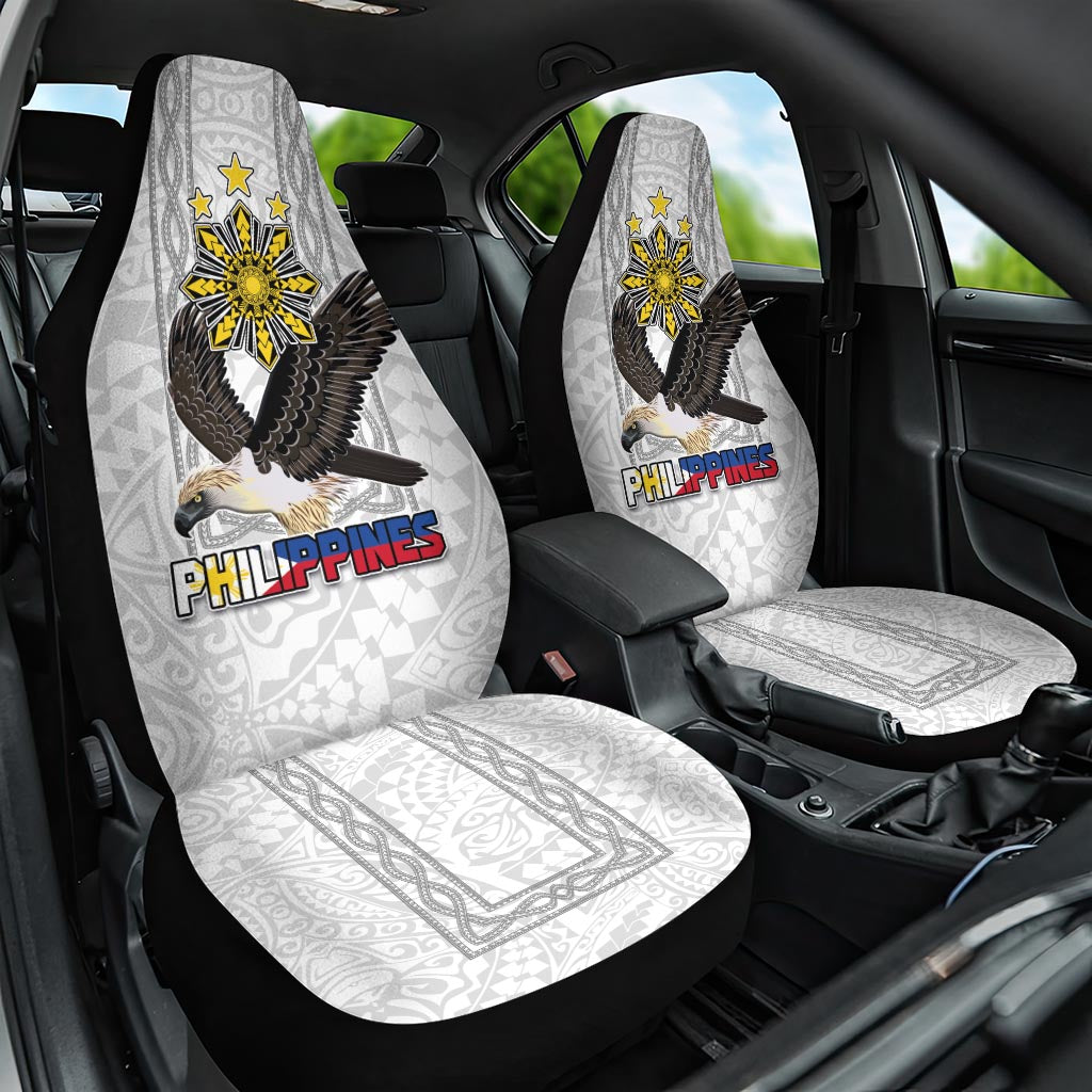 Philippines Eagle Week Car Seat Cover Polynesian Pattern Barong Style