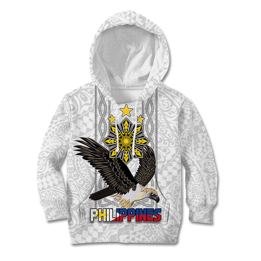 Philippines Eagle Week Kid Hoodie Polynesian Pattern Barong Style