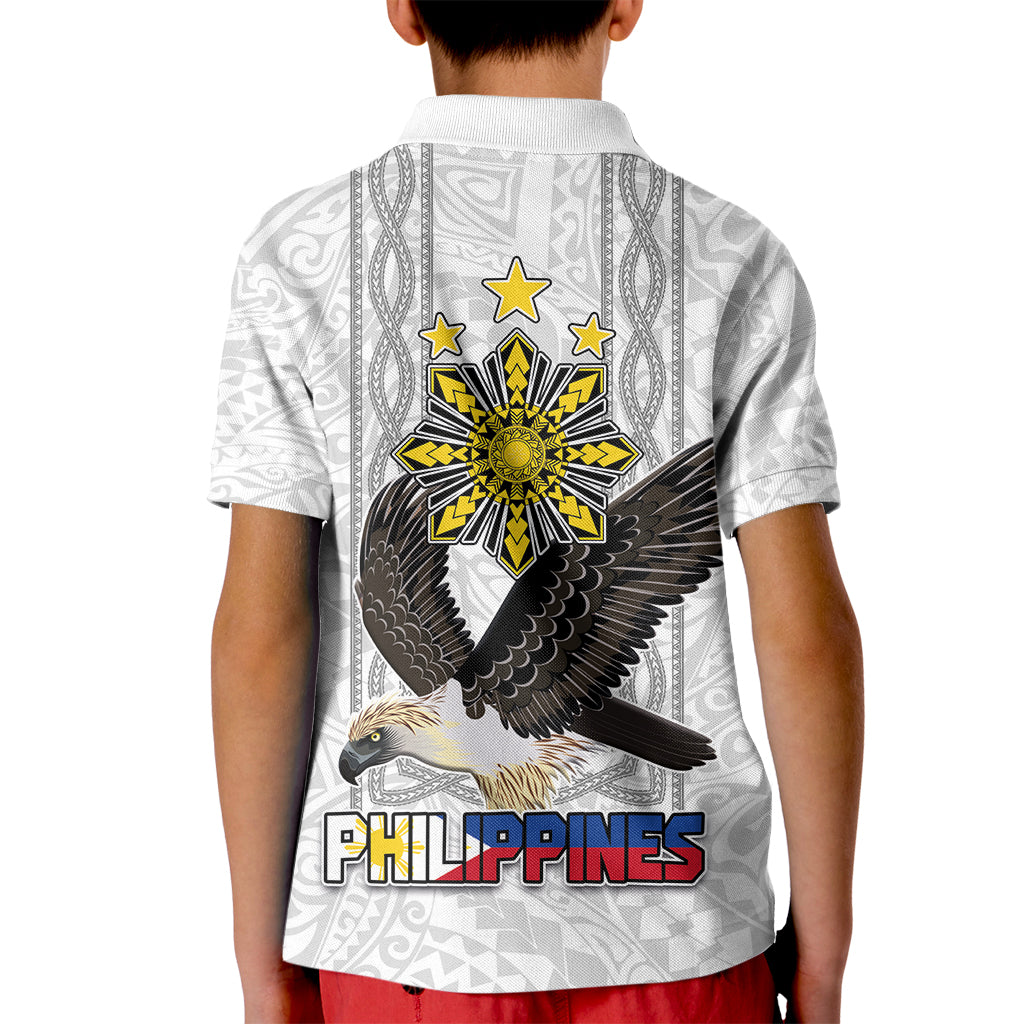 Philippines Eagle Week Kid Polo Shirt Polynesian Pattern Barong Style