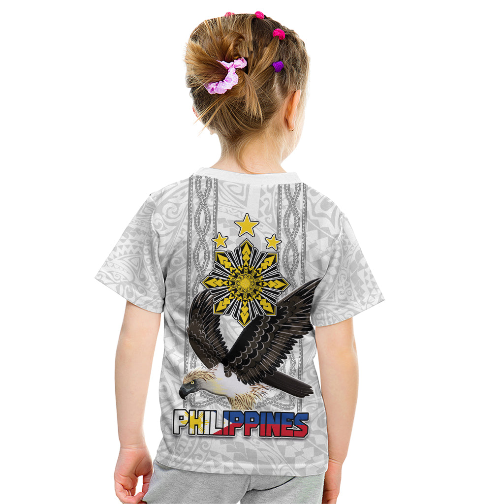 Philippines Eagle Week Kid T Shirt Polynesian Pattern Barong Style