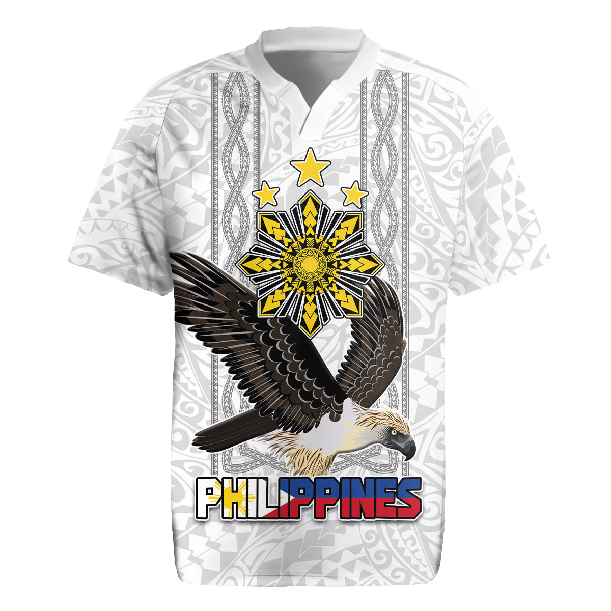 Philippines Eagle Week Rugby Jersey Polynesian Pattern Barong Style