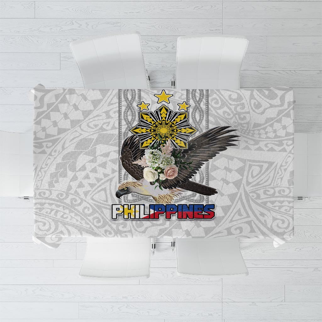Philippines Eagle Week Tablecloth Polynesian Pattern Barong Style
