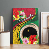 Vanuatu Tribal Boar Tusk Canvas Wall Art Tropical Plants with Namele and Melanesian Pattern LT03 - Polynesian Pride
