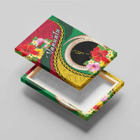 Vanuatu Tribal Boar Tusk Canvas Wall Art Tropical Plants with Namele and Melanesian Pattern LT03 - Polynesian Pride