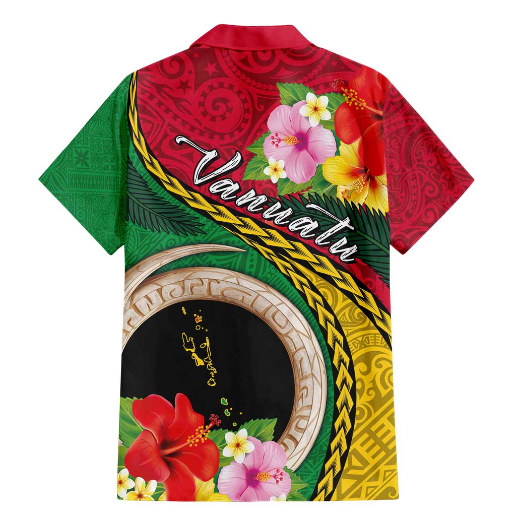 Vanuatu Tribal Boar Tusk Family Matching Mermaid Dress and Hawaiian Shirt Tropical Plants with Namele and Melanesian Pattern