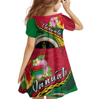 Vanuatu Tribal Boar Tusk Family Matching Off The Shoulder Long Sleeve Dress and Hawaiian Shirt Tropical Plants with Namele and Melanesian Pattern