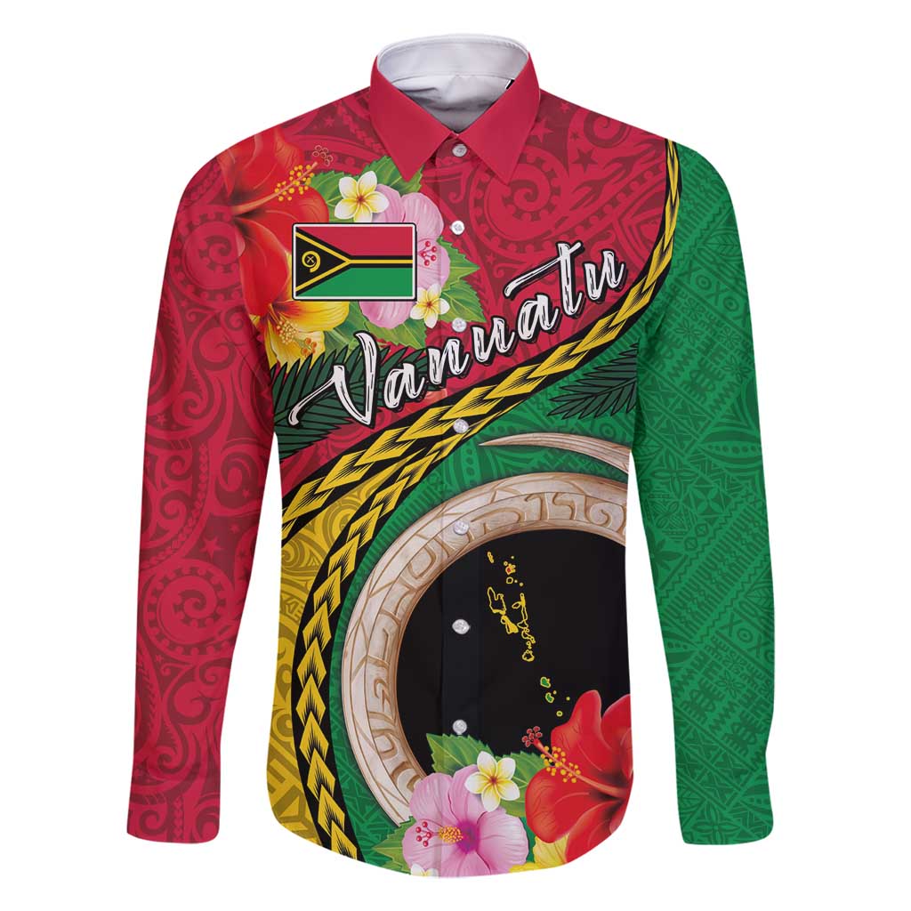 Vanuatu Tribal Boar Tusk Family Matching Summer Maxi Dress and Hawaiian Shirt Tropical Plants with Namele and Melanesian Pattern