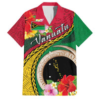 Vanuatu Tribal Boar Tusk Hawaiian Shirt Tropical Plants with Namele and Melanesian Pattern LT03 Red - Polynesian Pride