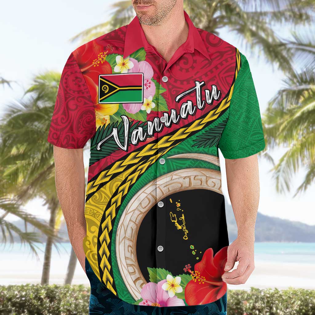Vanuatu Tribal Boar Tusk Hawaiian Shirt Tropical Plants with Namele and Melanesian Pattern LT03 - Polynesian Pride