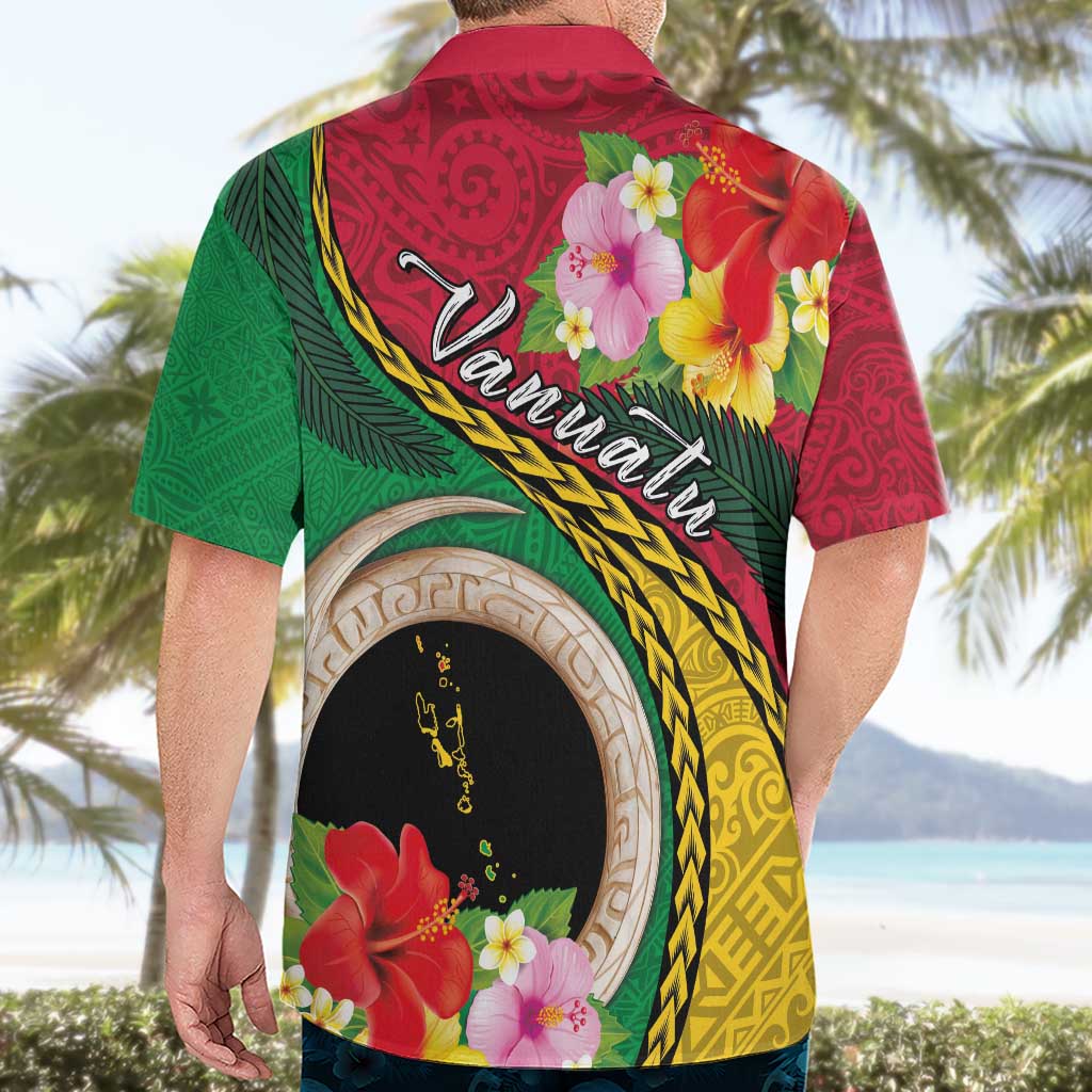 Vanuatu Tribal Boar Tusk Hawaiian Shirt Tropical Plants with Namele and Melanesian Pattern LT03 - Polynesian Pride
