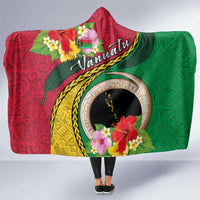 Vanuatu Tribal Boar Tusk Hooded Blanket Tropical Plants with Namele and Melanesian Pattern LT03 One Size Red - Polynesian Pride